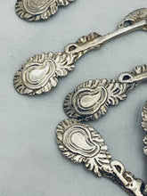 Load image into Gallery viewer, Set of six English Sterling Rococo Teaspoons, circa 1760s