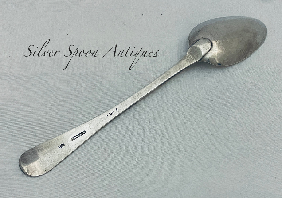 Colonial Canadian Tablespoon, Pierre Huet, Montreal, 1790s Silver