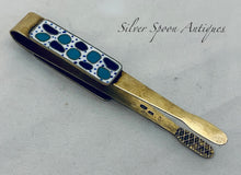 Load image into Gallery viewer, Soviet Era Silver and Enamel Sugar Tongs, 1960s