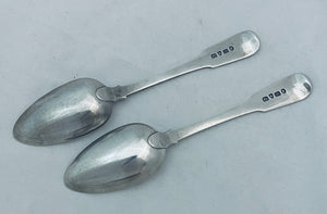 Pair of Chinese Export Silver Dessert Spoons, Yatshing, Canton, c.1825
