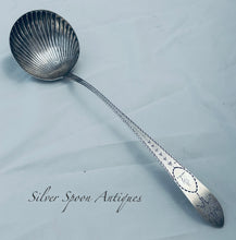 Load image into Gallery viewer, Irish Celtic Point Bright-Cut Soup Ladle, John Shiels, Dublin, 1790