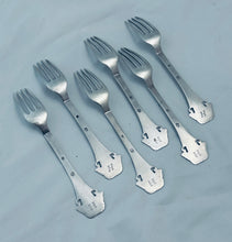 Load image into Gallery viewer, Set of 6 Danish Silver Forks 'Butterfly/Sommerfugl' pattern, 1926