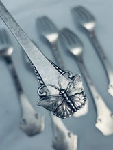 Load image into Gallery viewer, Set of 6 Danish Silver Forks 'Butterfly/Sommerfugl' pattern, 1926