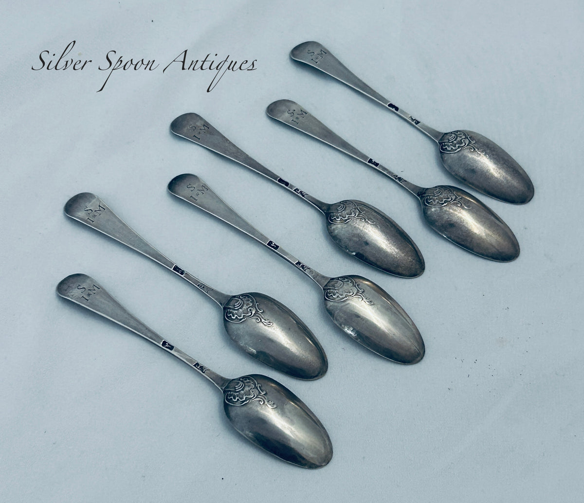 Set of 6 fancy back silver teaspoons, London, Elizabeth Tookey, c.1760 ...