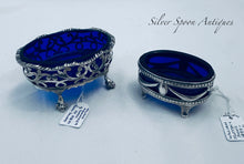 Load image into Gallery viewer, Two late Victorian sterling salts, London, 1898 & 1909