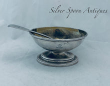 Load image into Gallery viewer, Georgian English Salt with matching crested spoon, London, Wakelin & Taylor, 1782
