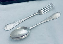 Load image into Gallery viewer, English sterling silver child's set, Martin, Hall & Co, London, 1886
