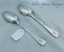 Load image into Gallery viewer, Pair of Channel Islands Hanoverian Tablespoons, LC, Jersey, c.1760