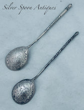 Load image into Gallery viewer, Mismatched Pair of Russian Teaspoons, nineteenth century