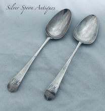 Load image into Gallery viewer, Early pair of sterling English Provincial Tablespoons, Edward Sawyer, Birmingham, 1776