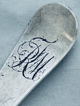 Load image into Gallery viewer, Early pair of sterling English Provincial Tablespoons, Edward Sawyer, Birmingham, 1776