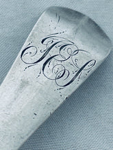 Load image into Gallery viewer, Early pair of sterling English Provincial Tablespoons, Edward Sawyer, Birmingham, 1776