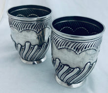 Load image into Gallery viewer, Pair of Victorian sterling beakers, Goldsmiths & Silversmiths Co, London, 1894