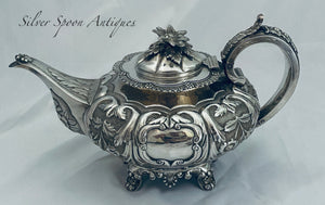 William IV Irish Sterling Silver Tea Set, Dublin, 1836