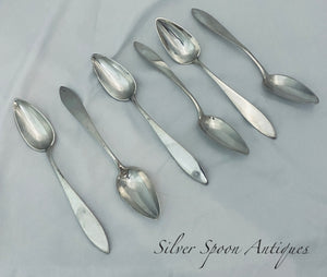Set of 6 Austro-Hungarian Silver Tablespoons, 1850s, Prague