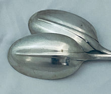 Load image into Gallery viewer, Pair of English Sterling Rat-tail Dessert Spoons, Sheffield, 1930