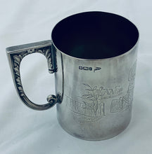 Load image into Gallery viewer, Good quality sterling Child&#39;s Mug, Walker and Hall, 1901