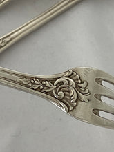 Load image into Gallery viewer, Set of four French silver Neo-Roccoco Table Forks, 1830s-40s