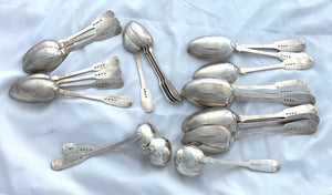 Rare set of Scottish Provincial silverware, Dundee, 1830s-40s