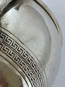 Modern Italian silver lidded bowl - Mermaids