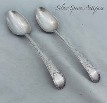Load image into Gallery viewer, Pair of English sterling Bright-cut Tablespoons, Hester Bateman, London, 1782