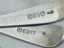 Load image into Gallery viewer, Pair of English sterling Bright-cut Tablespoons, Hester Bateman, London, 1782