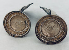 Load image into Gallery viewer, Pair of Indian silver peacock menu holders, c.1900-1920s