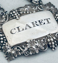 Load image into Gallery viewer, Georgian wine label - 'CLARET', Joseph Willmore, Birmingham, 1837