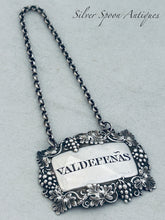 Load image into Gallery viewer, English Wine Label - rare 'VALDEPEÑAS', Joseph Willmore, Birmingham, 1838