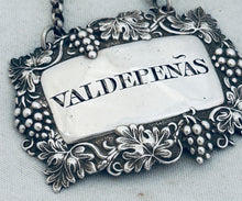 Load image into Gallery viewer, English Wine Label - rare 'VALDEPEÑAS', Joseph Willmore, Birmingham, 1838