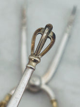 Load image into Gallery viewer, Set of Danish 'Golden Crown' teaspoons and sugar tongs, W&amp;S Sorensen, Horsens, 1960s