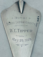 Load image into Gallery viewer, Small Australian Sterling presentation trowel, Prouds, Sydney, 1928