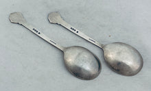 Load image into Gallery viewer, Pair of Celtic Design sterling spoons, Cooper Brothers &amp; Sons Ltd, Sheffield, 1962