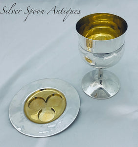 Solid Silver Australian Chalice and Paten in Wooden Box, JE Hale, Adelaide