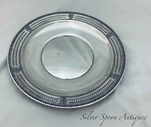 Large Round American Sterling Tray, Wallace