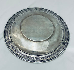 Large Round American Sterling Tray, Wallace