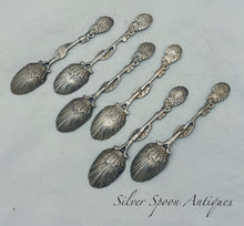 Load image into Gallery viewer, Set of six English Sterling Rococo Teaspoons, circa 1760s