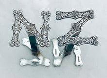 Load image into Gallery viewer, New Zealand Greenstone and Sterling Knife Rests, F Grady, Wellington, 1890-1900