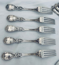 Load image into Gallery viewer, American Sterling Fork and Knife setting for 10, 'Burgundy' pattern, Reed &amp; Barton