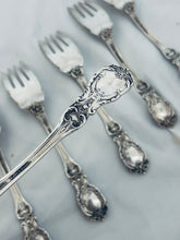 Load image into Gallery viewer, Set of 10 American sterling salad forks, 'Burgundy' pattern, Reed and Barton