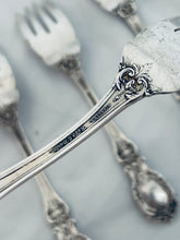 Load image into Gallery viewer, Set of 10 American sterling salad forks, 'Burgundy' pattern, Reed and Barton