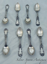 Load image into Gallery viewer, Set of 8 American sterling teaspoons, 'Burgundy' pattern, Reed and Barton