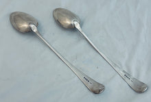 Load image into Gallery viewer, Pair of Old English pattern sterling basting spoons, London, 1805