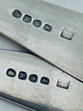 Load image into Gallery viewer, Pair of Old English pattern sterling basting spoons, London, 1805