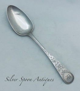 Channel Islands Sterling Spoon, TDG/JLG, Jersey, 1830-1846