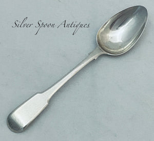 British Colonial Fiddle Pattern Teaspoon, Charles Catton, Gibraltar, c.1830-45