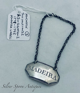 Rare English Provincial 'MADEIRA' label, Langlands and Robertson, Newcastle, 1784-1795