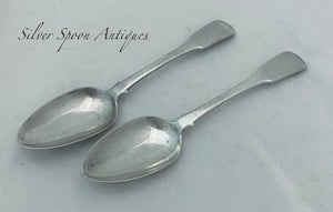 Pair of Chinese Export Silver Dessert Spoons, Yatshing, Canton, c.1825