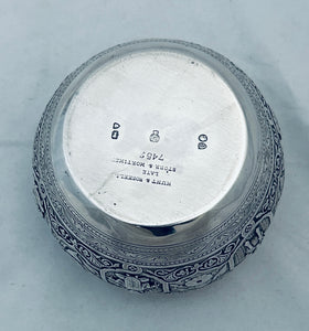 Quality English Sterling Chinoiserie Bowl, Hunt & Roskell, London, 1877