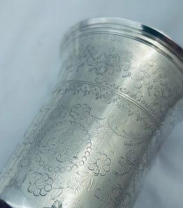 Large French Silver Beaker, 1819-1838
